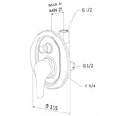 Rubinetto Miscelatore Monocomando Doccia ad Incasso con Deviatore in Ottone Mariani Epic Cromato