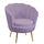 Poltrona Imbottita 73x72xh49/77 cm in Tessuto Velluto Tulipan Viola