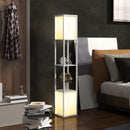 Lampada da Terra con 2 Paralumi E27 40W e 2 Ripiani  26x26x156 cm Bianco  