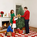 Albero di Natale Artificiale 180 cm 1687 Rami a Cerniera e Base in Metallo Pieghevole Verde      