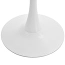 Tavolino da Giardino Ø70x73 cm in MDF e Acciaio   Bianco