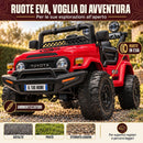 Macchina Elettrica per Bambini Fuoristrada Toyota Fj Cruiser 12V Telecomando Ruote in Gomma e Sedile in Pelle Rosso