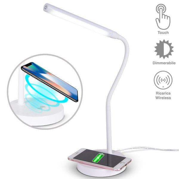 Lampada Scrivania Touch con Caricatore QI Wireless Charger Luce LED Dimmerabile online