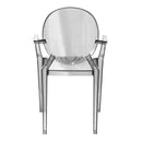 Set 4 Sedie con Braccioli 54x48,5x92 cm in Policarbonato da Interno Elizabet Trasparente