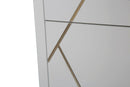 Comodino Luxy 45x40x51 cm in Legno e MDF e in Ferro Bianco e Oro