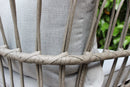 Set Salotto da Giardino Divano 2 Poltrone e Tavolino con Cuscini in Acciaio Grigio