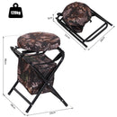 Sgabello sedia Pieghevole Girevole con Borsa e Tracolla Ferro 38x33x48 cm Mimetico 