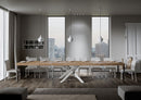 Tavolo Allungabile 160-420x90x77 cm Volantis Premium Quercia Natura Telaio Bianco 