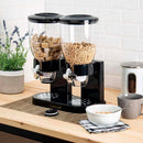 Doppio Contenitore Dispenser per Cereali Frutta Secca 8 Litri Nero