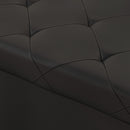 Panca Contenitore Pieghevole 84L 76x38x38 cm in Finta Pelle Nero