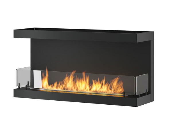 sconto Bioethanol-Einbaukamin 100 x 50 cm mit Glasinnenseite C 1000 V3 Schwarz