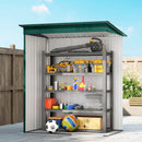 Casetta da Giardino 159x106x181 cm con Prese d'Aria e Porta Scorrevole in Metallo Verde      