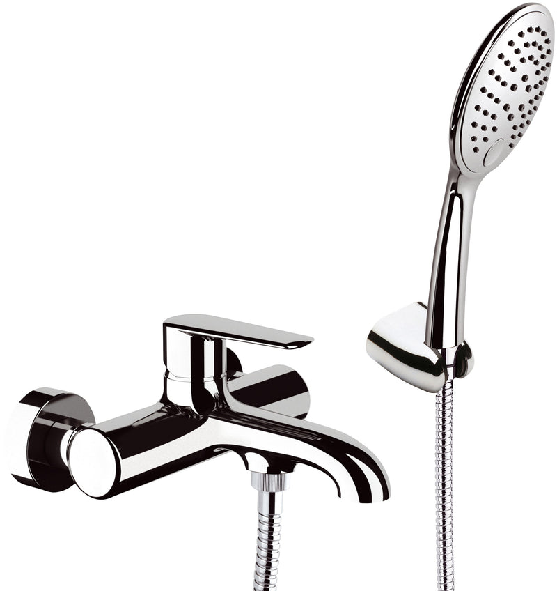 Kit Doccino e Miscelatore Monocomando per Vasca in Ottone Mariani Armonia Cromato