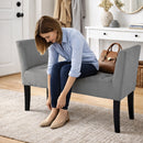 Panca Fondoletto Ingresso 111x40x60 cm con Piedi in Legno e Rivestimento Velluto Grigio     