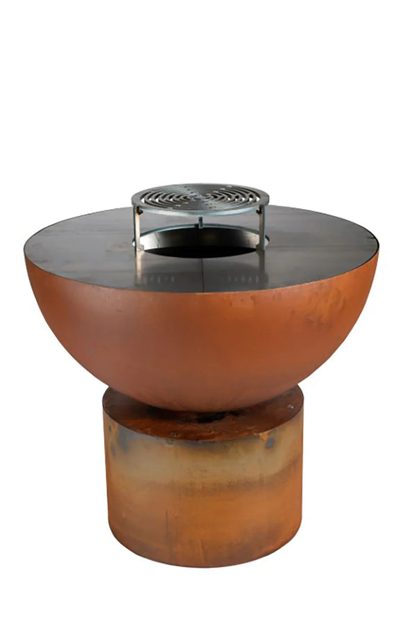 online Barbecue a Legna Ø80x80 cm Primula in Acciaio Effetto Ruggine