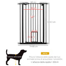 Cancelletto di Sicurezza Alto con Porta Piccola e Chiusura Automatica 74-80x104 cm Nero 