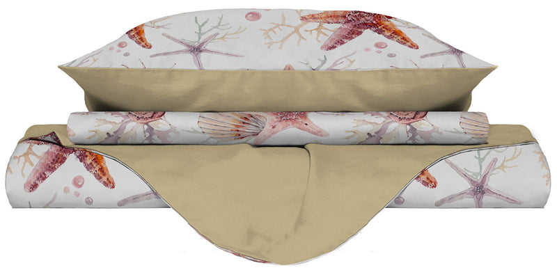 Copripiumino con Stampa sul Sacco e Federe Doubleface Starfish