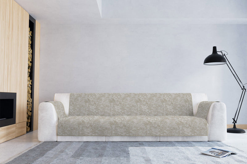 Copridivano con Copri Braccioli in Poliestere e Cotone Beige Varie Misure