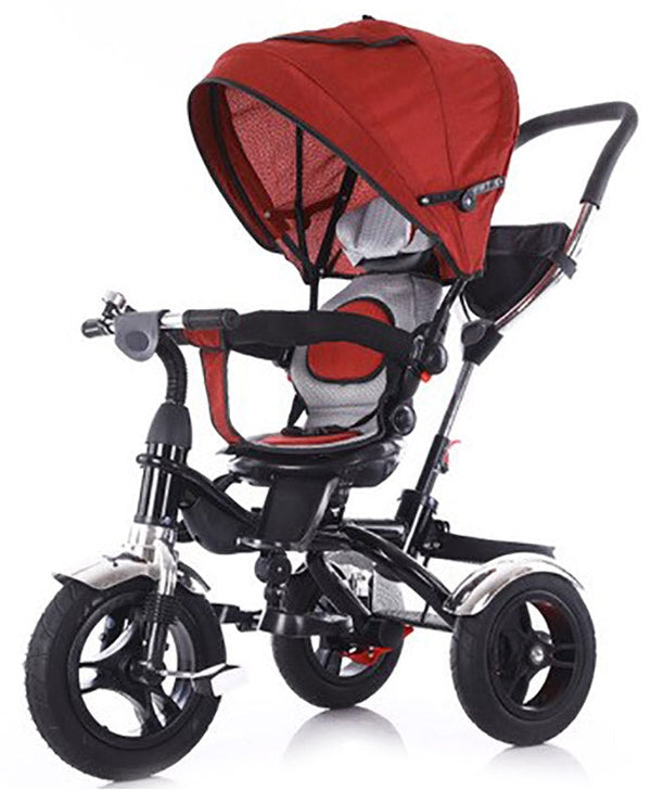 Kidfun Deluxe Dreirad Kinderwagen mit 360° Drehsitz Rot online