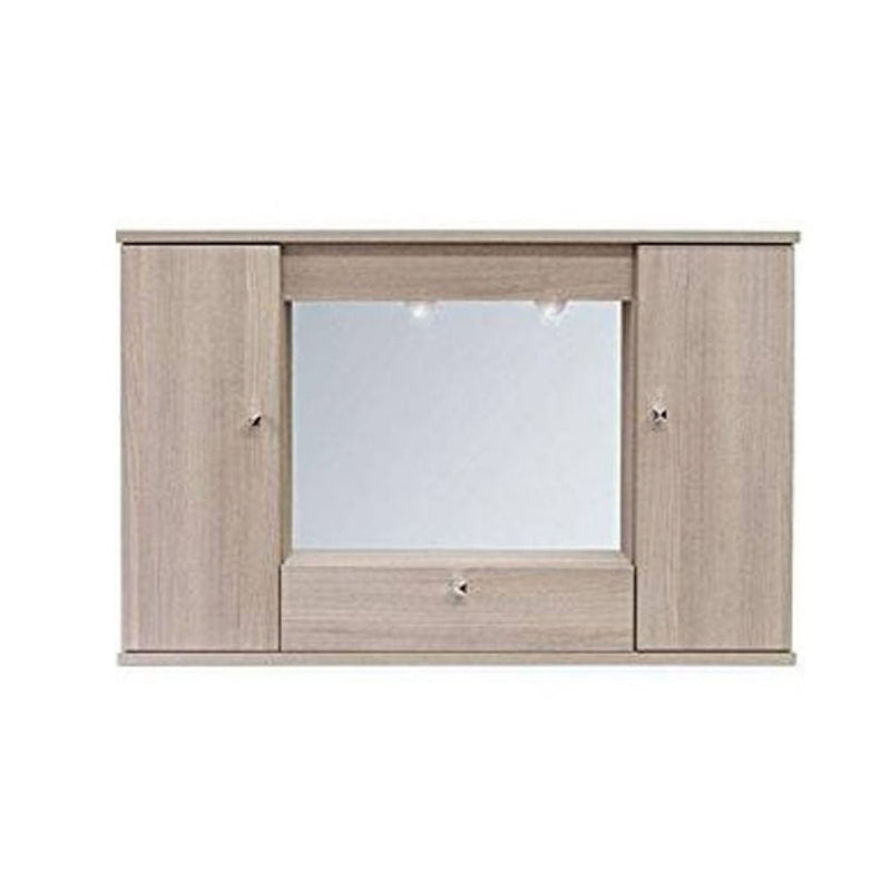 Specchiera mobile bagno pensile 2 ante e ribalta olmo