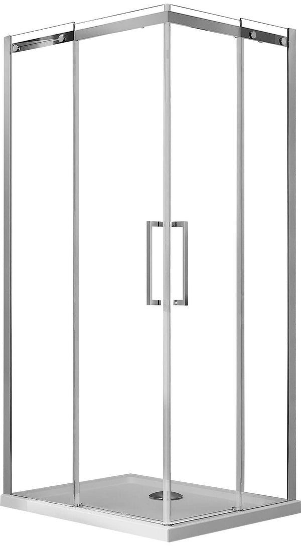 Eckduschkabine 2 Schiebetüren in transparentem Kristall 8 mm H200 Fosterberg Horsens Verschiedene Größen prezzo