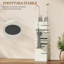 Portaombrelli Moderno 15,5x15,5x49 cm con Raccogligocce e Ganci in Metallo Beige      