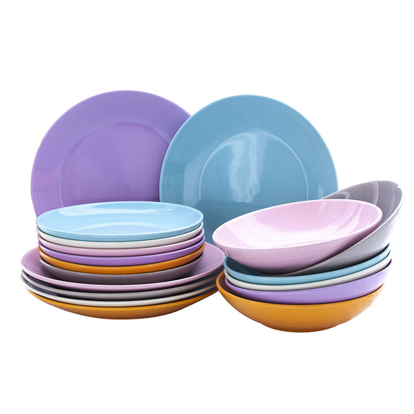 sconto Tellerservice 18 Teile aus Steingut Kaleidos Mix & Match