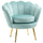 Gepolsterter Sessel 76x67x74 cm in hellblauem Stoff mit Samteffekt