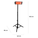 Lampada riscaldante ad infrarossi IP20 Base Treppiedi 1500W 140h cm Art-Eco HLX15PB 