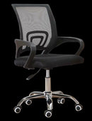 Set 4 Sedie operative da Ufficio con ruote 45x47x83/93 cm Bisk nera