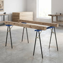 Set 2 Cavalletti da Lavoro Pieghevoli 99,5x36,5x78,5 cm con Superficie Antiscivolo in EVA Blu e Nero      