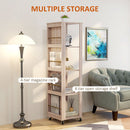 Libreria 4 Ripiani 40x40x150 cm con Rotelle in Legno Quercia
