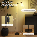 Lampada da Terra LED con Testa Girevole a 350° Regolazione Temperatura del Colore Nero      