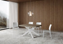 Tavolo Allungabile 120-380x90x77 cm Volantis Premium Tortora Telaio Bianco 
