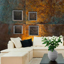 Set 2 Mensole Cubo da Parete Quadrato in Fibra di Legno Ginevra Rovere Moka