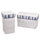 Set 2 Baule giuseppe con cestone in vimini bianco 