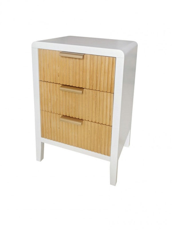 Cassettiera 3 Cassetti 40x30x62 cm Charley in Legno Bianco Nat sconto