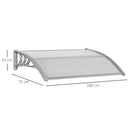 Pensilina Tettoia  100x80 cm in Policarbonato Anti-UV Argento
