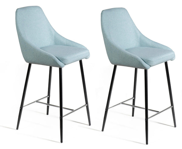 Set 2 Sgabelli 46x49x97 cm in Tessuto Ray Acquamarina prezzo