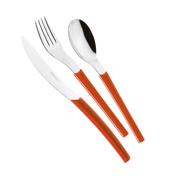 Servizio Set di Posate 24 pezzi in Acciaio Inox Eme Loto Arancio 1665C prezzo