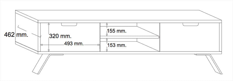 Mobile TV 2 Porte 2 Nicchie 51x156x50cm TFT  Palma Wengè CLEAF