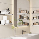 Set 5 Mensole da Parete 40x12x1,5 cm Scaffali da Muro con Staffe in Metallo Bianco      