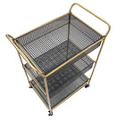 Carrello Fashion 56x37x81 cm in Ferro Nero e Oro