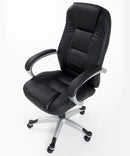 Sedia Poltrona Presidenziale da Ufficio in Similpelle Bozzini Fenix Nero