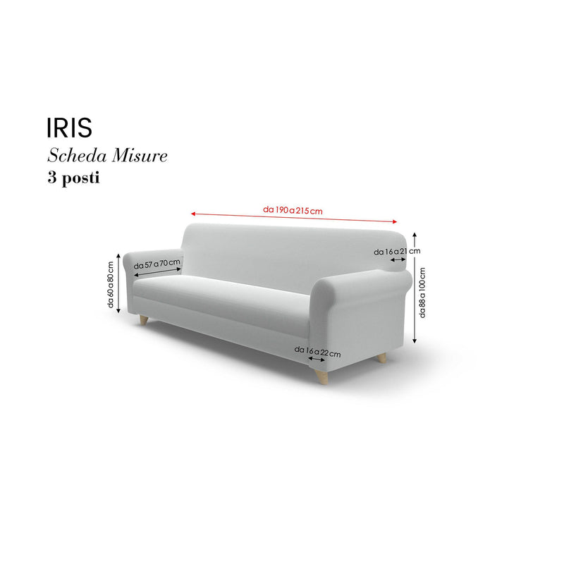 Copridivano Elasticizzato in Poliestere Iris Grigio Chiaro Varie Misure