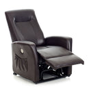 Poltrona Relax Reclinabile a Motore in Cuoio Ludovica Marrone