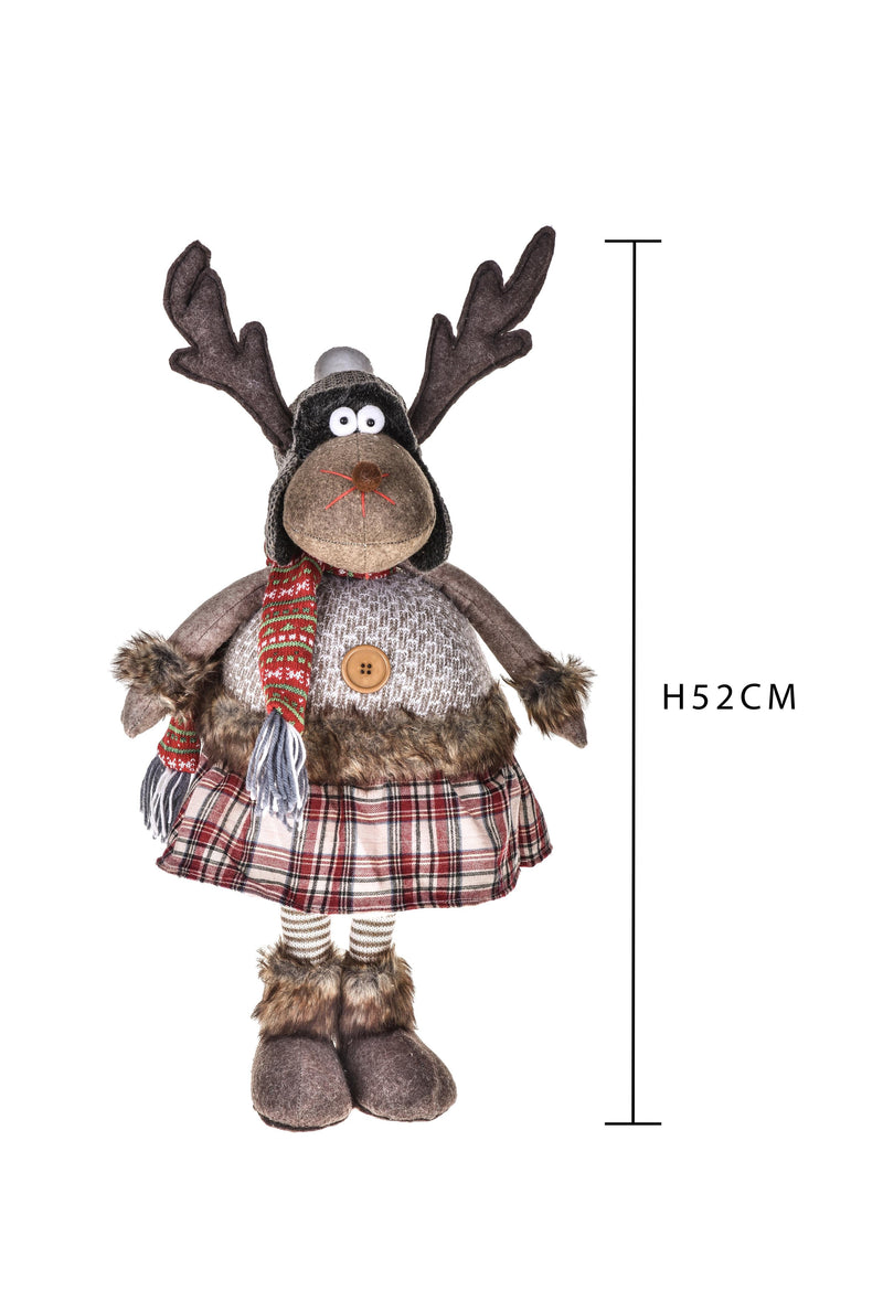 Alce Pupazzo in Piedi H52 cm Multicolor