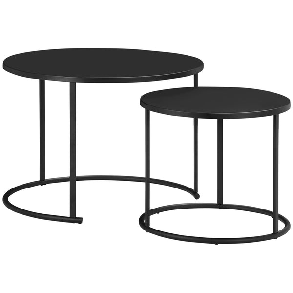 Set mit 2 stapelbaren Couchtischen aus schwarzem Eisen prezzo