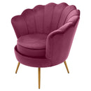 Poltrona da Salotto in Velluto Ventaglio Amaranto