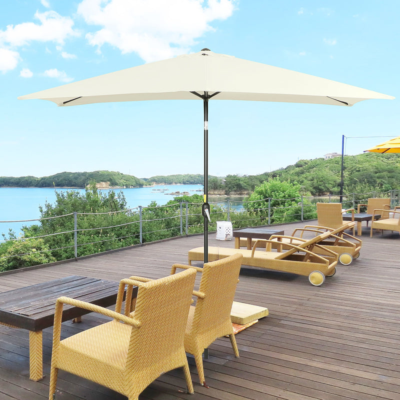 Ombrellone da Giardino 1,9x2,9x2,4 m Palo Ø38 mm in Alluminio Metallo e Poliestere Bianco Crema